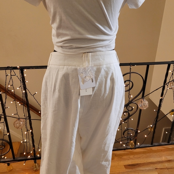41. Nwt Commense Linen Trousers White Size Medium - Picture 11 of 11